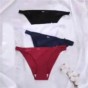 FINETOO New Sexy M-2XL Bow Bông Ấn Độ Cô Gái In Bra Panty Phụ Nữ Briefs Cô Gái Cộng Với Kích Thước Quần Lót Thấp Tầng