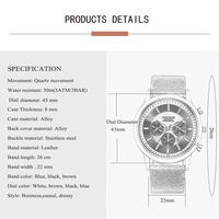 CHRONOS Jam Tangan Pria Jam Tangan Kuarsa Bisnis Olahraga Pria Jam Kulit Jam Tangan Kasual Jam Tangan Pria