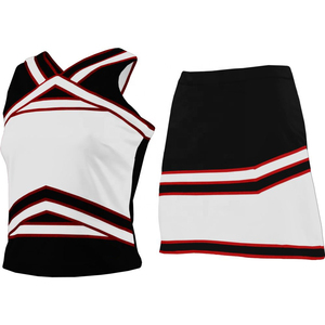 Uniformes de Cheerleading à rayures audacieuses et glamour avec technique de strass Service OEM disponible - Product Image 5