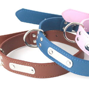 Luxury Durable PU <b>Dog</b> <b>Collar</b> with Iron Plate Quick Release Buckle <b>Waterproof</b> Classic Style All Seasons Use - Product Image 5