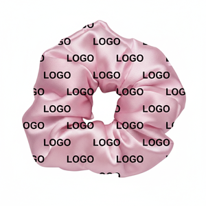 SC3040C Groothandel op maat bedrukte logo satijnen haarbandjes, op maat gemaakte scrunchies, gepersonaliseerd patroon, bedrukte <span class=keywords><strong>scrunchie</strong></span> - Product Image 1