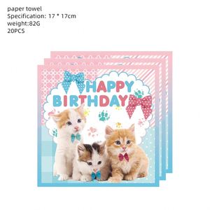 Artículos para Fiestas, Platos de Papel, Vasos, Accesorios de Mesa, Decoración para Bodas y Graduaciones, Adornos de Gatos Bonitos, Juego Decorado para Niños de 7 y 9 Pulgadas JIALIN - Product Image 3