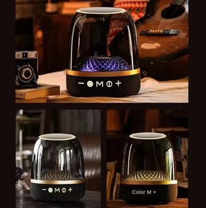 2024 Hot Selling Music Player Portable Subwoofer Transparent Glass Colorful RGB Surround Sound Wireless <b>Speaker</b> for Home - Product Image 2