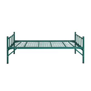 Adults and Children Customized Green Steel Metal <b>Single</b> Full Size <b>Bed</b> Frame Spring Minimalist Stable Bedroom Furniture for Hotel - Product Image 3