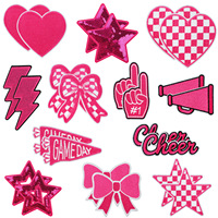 En gros, badges et appliques brodés et à paillettes, mignons, roses, en forme de cœur, étoile, nœud et mégaphone, pour vêtements, sacs, chapeaux et loisirs créatifs