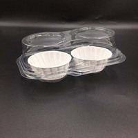 Wegwerp Plastic Blisterdoos Voor Huisdieren Met 6 Holtes Dessertcontainer Met Deksel Cupcake Plastic Clam Shell Box