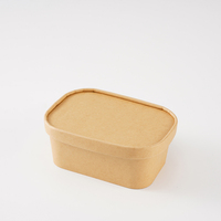 Boîte à lunch carrée jetable en papier kraft rigide et étanche pour salades, idéale pour les dîners en extérieur et les piscines – Vente directe usine