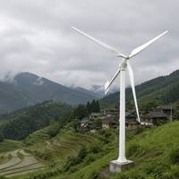Générateur éolien VAWT 5000W 96V, démarrage à 2,5 m/s, 3 pales en aluminium, roue d'assistance, rotation externe à 360 degrés, IP54