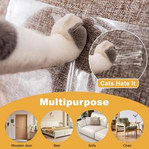 Ruban <span class=keywords><strong>anti</strong></span>-griffures pour chats, ruban d'entraînement pour animaux de compagnie, protecteur transparent pour meubles, canapés, portes et murs - Product Image 3