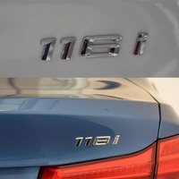 Emblèmes de coffre arrière 3D ABS pour voiture, lettres chromées noires pour emblème BMW, pour BMW Série 1 118i 116i 120i 125i