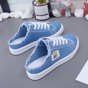 Baskets tendance blanches en toile pour femmes, chaussures de sport plates décontractées pour le printemps et l'été, idéales pour étudiantes et athlètes - Product Image 2
