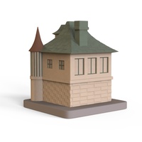 Conception 3d personnalisée modèle décoratif maison historique en polyrésine château noble européen chambre de brûleur à cône d'encens en résine avec base