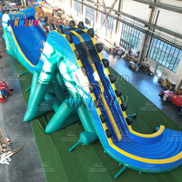 WINSUN Grand toboggan aquatique gonflable avec piscine, aire de jeux, parc, complexe hôtelier, divertissement en plein air pour adultes et enfants, plage d'été