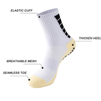 Chaussettes de sport antidérapantes personnalisées avec logo, chaussettes de football rembourrées pour hommes
