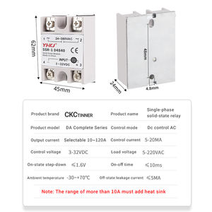 SSR-10DA/25DA/40DA Выход постоянного тока в переменный ток высокое качество Однофазное твердотельное реле - Product Image 6