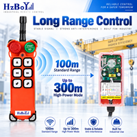 HZBOY F21-6S 6 Tombol Remote Kontrol Nirkabel Industri Kecepatan Tunggal 433MHz AC24-450V DC12-24V Sistem Radio Crane Hoist