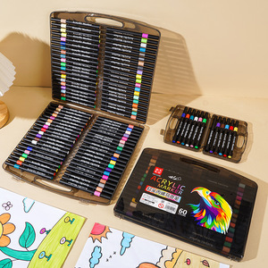 Acrylic Marker 80 Colors Soft Tip Art Supplies For Kids School <b>Drawing</b> Painting Gift Box Packaging - Product Image 3