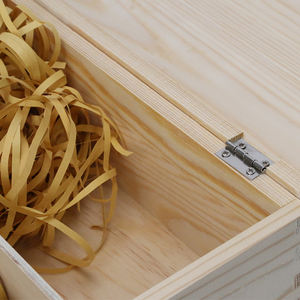 2er Pack Holz Wein kiste für Einzel flasche Unfertige Holz Nautische <span class=keywords><strong>Box</strong></span> für Wein Naturholz Fall mit Griff für Bastel geschenke - Product Image 5