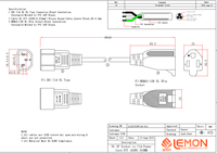 Câble d'alimentation robuste SVT AC 10A 18AWG, prise IEC C14 vers connecteur femelle NEMA 5-15R 3 broches, 35 cm