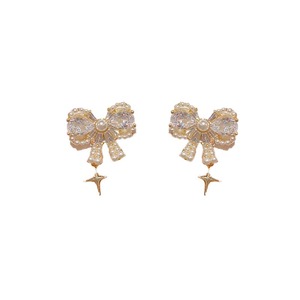 Verano moda alta calidad imitación perla mariposa arco pendientes mujer exquisito nuevo diseño cobre tachuelas regalo perfecto - Product Image 5