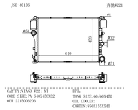 Pièces de véhicule JD 40106, radiateurs pour VIANO W221-MT, radiateur 2215003203, radiateur de refroidissement en aluminium brasé