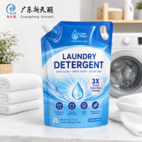 Lessive liquide en Doypack avec bec verseur, pochette personnalisée pour hôtels, appartements et maisons d'hôtes