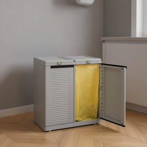 Ttake Eco Box Basic <b>Cabinet</b> 110 Lt <b>Grey</b> 68x39x88.7 Cm Storage With Dual Compartment Design - Product Image 3