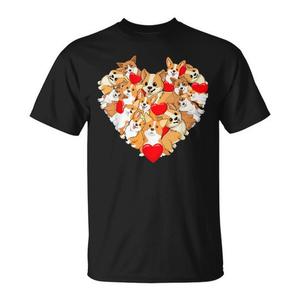 T-Shirt Promozionale per San Valentino con Corgi e Cuore, Design per Amanti dei Cani - Product Image 1