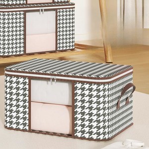 Paniers de rangement multi-compartiments à motif pied-de-poule avec LOGO personnalisé pour chaussettes, pulls, pantalons, vêtements et couettes - Product Image 4