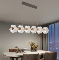 Lustre en cristal avec design en forme de feuille à une seule couche, traitement de surface doré, style moderne