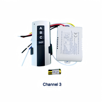 Interrupteur intelligent sans fil 3 canaux 10A IP65, portée 30-100m, compatible maison intelligente, alimenté par batterie, 220V, télécommande