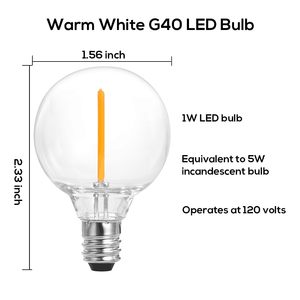 Bombillas <span class=keywords><strong>LED</strong></span> equivalentes a Base B22 E12 de 5 vatios, luces de cadena de globo para interiores y exteriores, reemplazo de cuerpo de lámpara de vidrio CCT de 4000K para uso en interiores - Product Image 3
