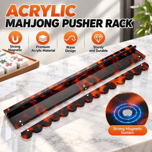 Support de Mahjong américain décoratif avec poussoir magnétique pour tuiles, bord ondulé coloré, accessoire de jeu en acrylique pour soirée de jeu en famille - Product Image 1