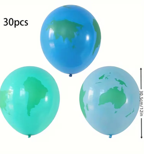 Juego de 30 Globos de la Tierra, Globos Azules y Verdes, <span class=keywords><strong>Globo</strong></span> de Látex con Mapa del Mundo Impreso para Fiestas Temáticas de Viajes, Espacio y Día de la Tierra - Product Image 3