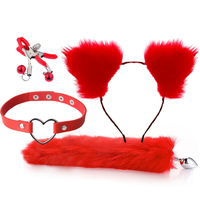 4Pcs Oreilles de Chat Bandeau Queue de Renard Anal Butt Plug Anal Jouet Sexuel Adulte Sex Toys pour Femme Couples Jeux