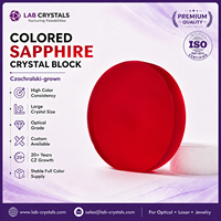 Bloc de cristal de rubis de sang de pigeon cultivé en laboratoire, rubis synthétique Czochralski pour la joaillerie, l'optique et l'utilisation laser