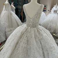 DW0031 robe de mariée élégante pour les mariées de grande taille robe de bal moderne lourde paillettes perles dentelle décoration mettant en vedette chapelle train