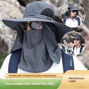 Chapeau de protection solaire décontracté en polyester pour <span class=keywords><strong>homme</strong></span> - Chapeau d'été imperméable couvrant le visage pour la pêche et la randonnée pour adultes - Product Image 2
