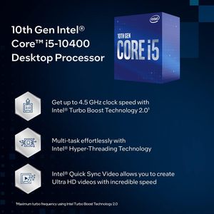 Nuevo Procesador de Escritorio para Juegos Core I5-10400, 6 Núcleos, 4.3 GHz, FM1 (Chipset Serie 400), 65W, Tecnología de Virtualización, Modelo No. Inte - Product Image 4