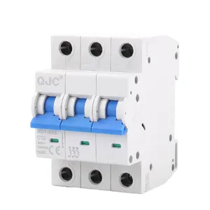 QJC C32 MCB switch two three phase single pole 2p 3p 4p 16amp 32 amp 63A 230/400v ac dc mini miniature circuit breakers