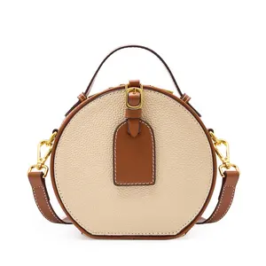 FSR55 2023 Custom Leather Half Moon Bag Handbag For Women Luxury Purse Round Handbag For Women Ladies Circle Purse