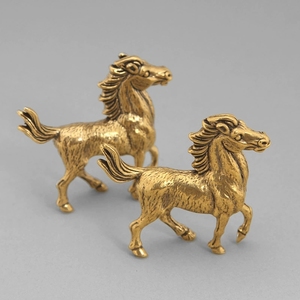 Figurines de chevaux de guerre, décorations de table, animaux de compagnie pour le thé, artisanat en bronze du cheval du zodiaque - Product Image 5