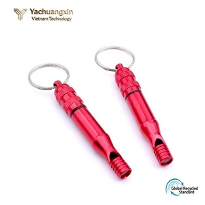 Kit de survie d'urgence SOS avec outil multifonction, boussole, sifflet et ouvre-bouteille, accessoire portable pour l'extérieur, étui en métal rouge - Product Image 2