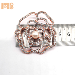 Rhinestone Flower Rose trang trí may mặc váy Phụ Kiện Trâm Pear hạt trâm cài cho phụ nữ mỹ trang sức cưới - Product Image 4