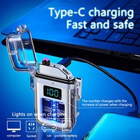 Briquet USB Électronique Personnalisé en Gros pour Cigarettes, Rechargeable, Étanche, Design Cristal, Fournitures pour Magasins de Fumeurs