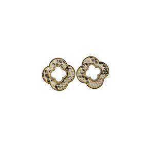 Boucles d'oreilles tendance en acier inoxydable 316L avec placage or PVD, design léopard durable et résistant - Product Image 1
