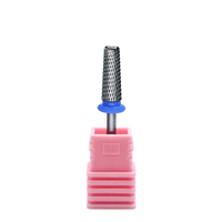 JadeNail Brocas de Carburo Cónicas Plateadas 5 en 1 de 5.0mm con Dientes de Corte Cruzado para Pulir Puntas de Uñas Acrílicas, Uso para Mano Izquierda/Derecha