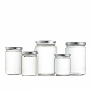 85ml 100mL 155ml 170ml 230ml 330ml 550ml Tapas de tornillo de metal Frascos de mermelada de miel Frascos redondos de vidrio para vegetales con tapas - Product Image 2