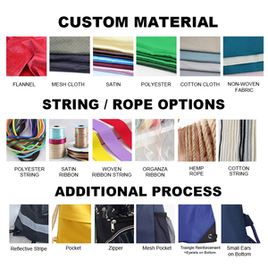 Biểu Tượng Tùy Chỉnh Sinh Thái Thân Thiện Với Nylon Polyester Dây Kéo Ba Lô Túi Không Thấm Nước Tập Thể Dục Vẽ Chuỗi Túi - Product Image 6