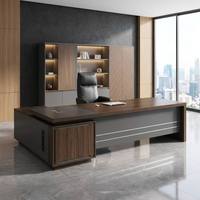 Table de bureau de luxe pour direction, design moderne en bois, mobilier de bureau de direction en forme de L pour PDG